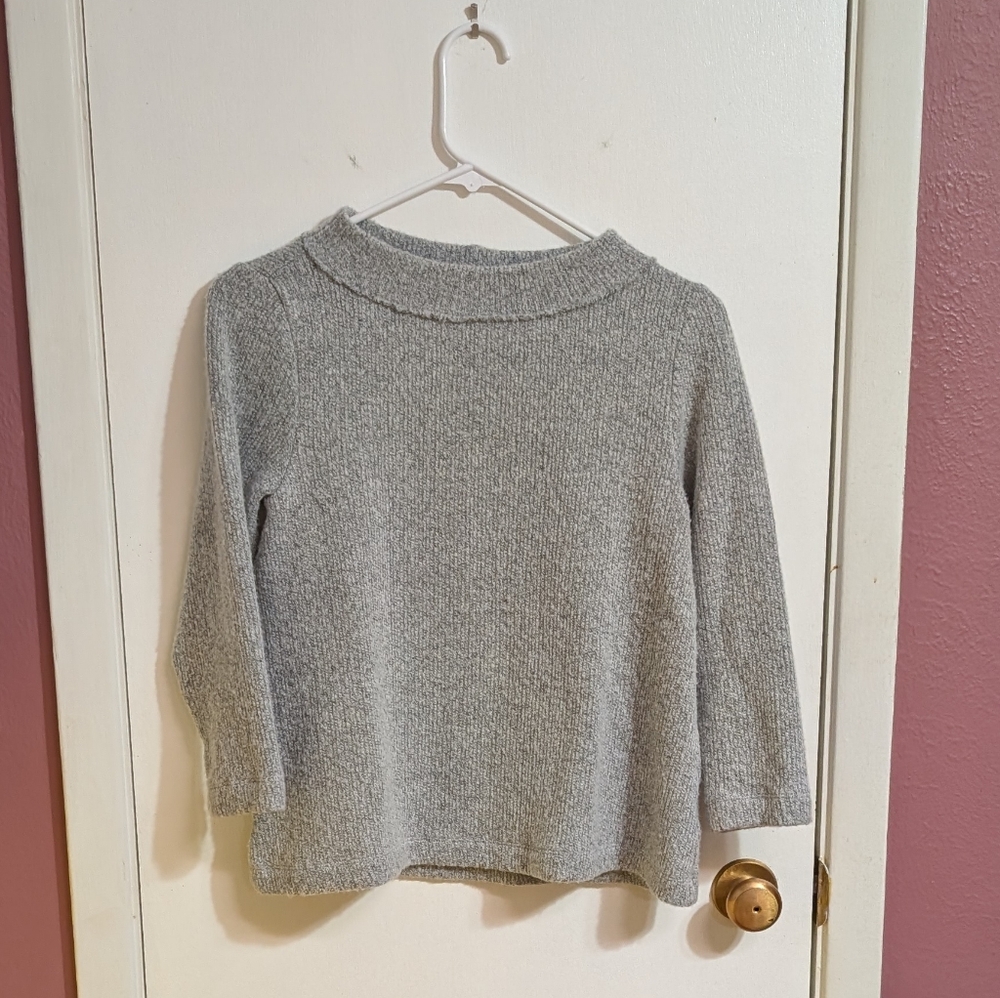 LOF Gray Cowl Neck Sweater Knit Design